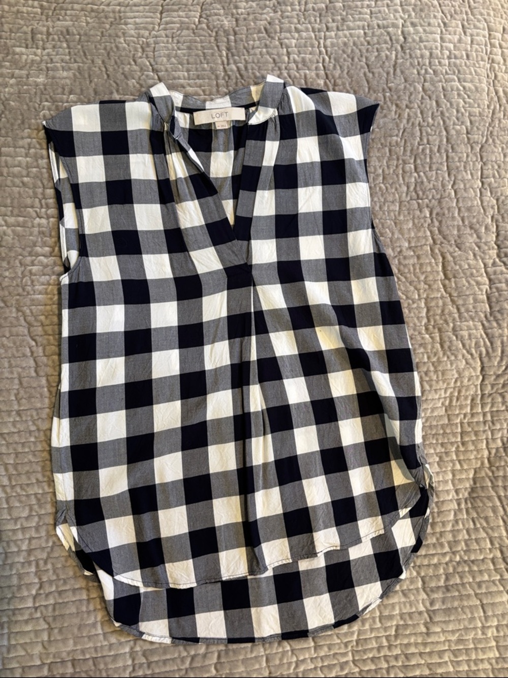 Loft Buffalo Check Sleeveless Top